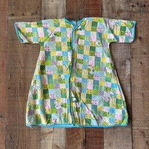 Vintage Handmade Quilted Baby Sleep Sack With Patchwork Pattern & Snap Closures